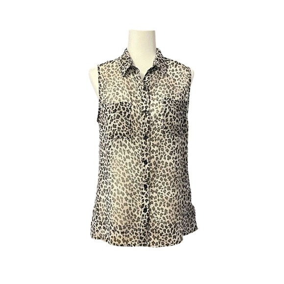 🔥 F21 Leopard Sheer Open-Back Button Top, M EUC ! 🔥 - Picture 1 of 12